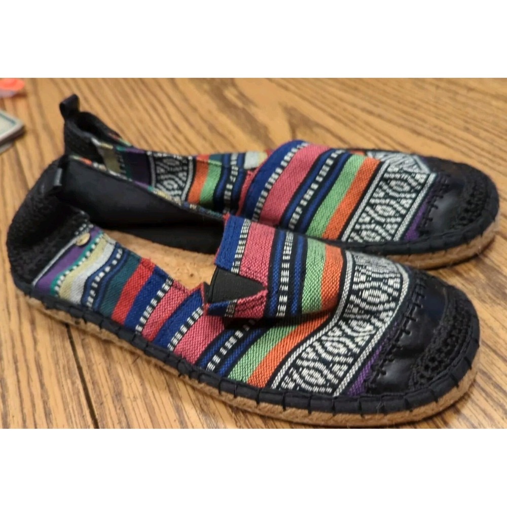 The‎ Sac Size 8 Fabric Flat Boho Espedrilles Slip On Shoes Beach Summer Cute!